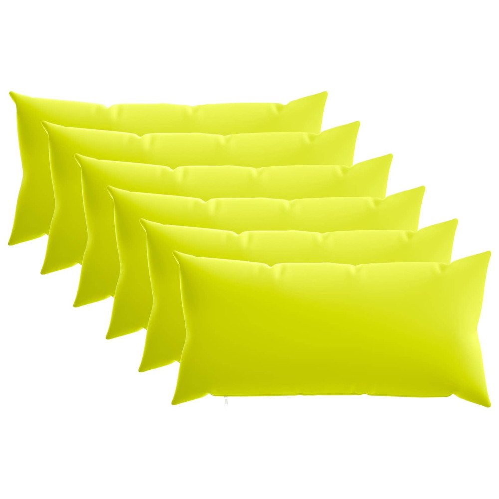 vidaXL Kuddöverdrag 6 st HEERLEN Klart grön. 40 x 80 cm Polyester
