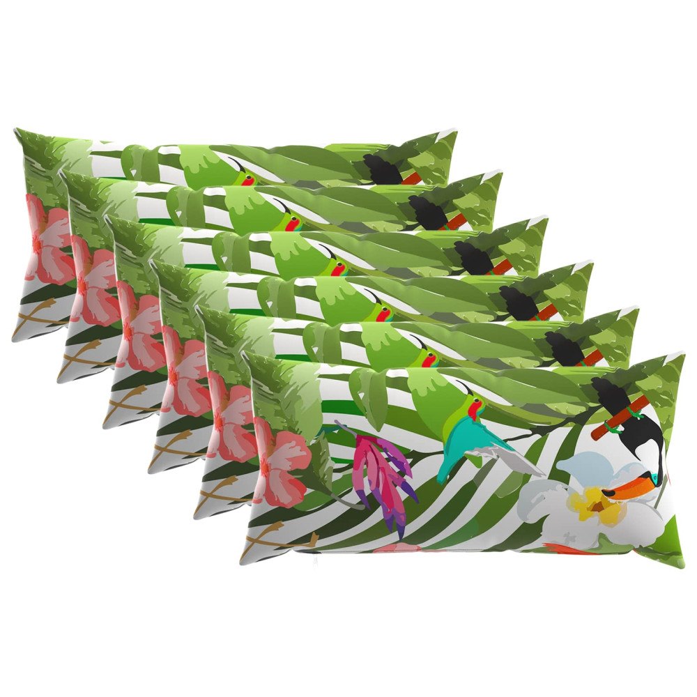 vidaXL Kuddöverdrag 6 st HEERLEN Svart 40 x 80 cm Polyester