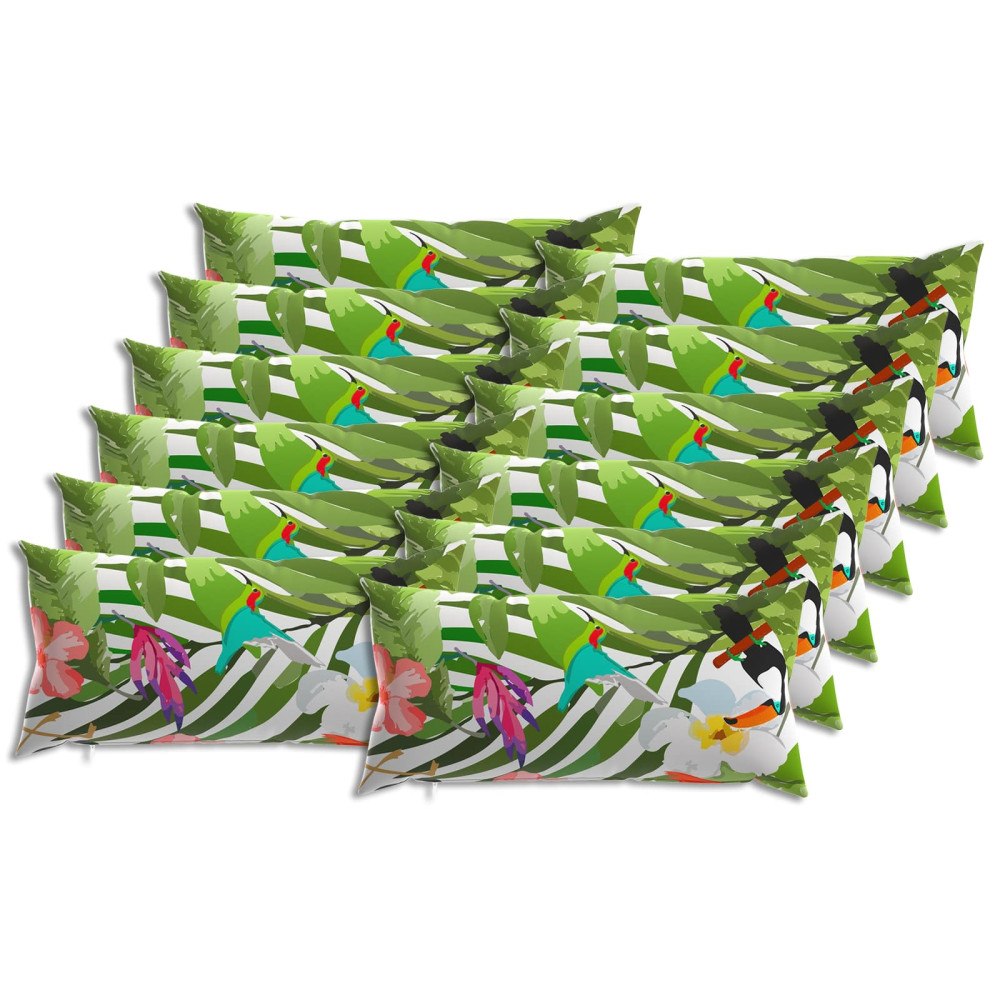 vidaXL Kuddöverdrag 12 st HEERLEN Svart 40 x 80 cm Polyester