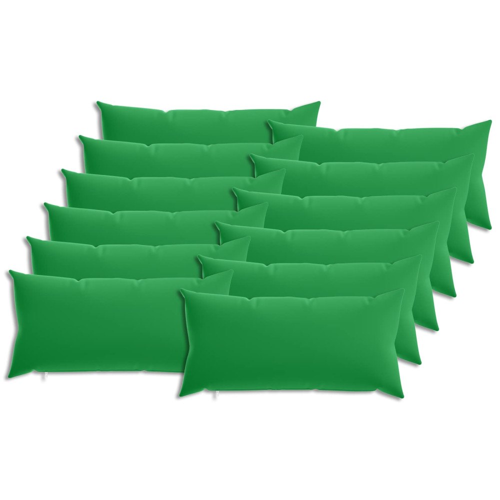 vidaXL Kuddöverdrag 12 st HEERLEN Grön 40 x 80 cm Polyester