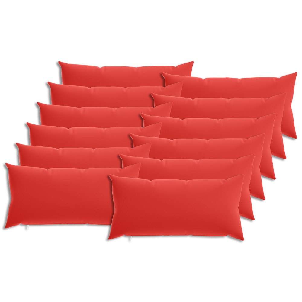 vidaXL Kuddöverdrag 12 st HEERLEN Röd 40 x 80 cm Polyester