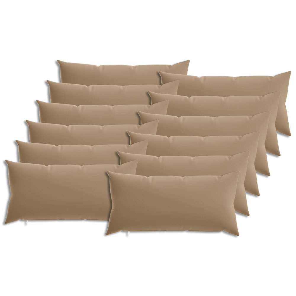 vidaXL Kuddöverdrag 12 st HEERLEN Taupe 40 x 80 cm Polyester