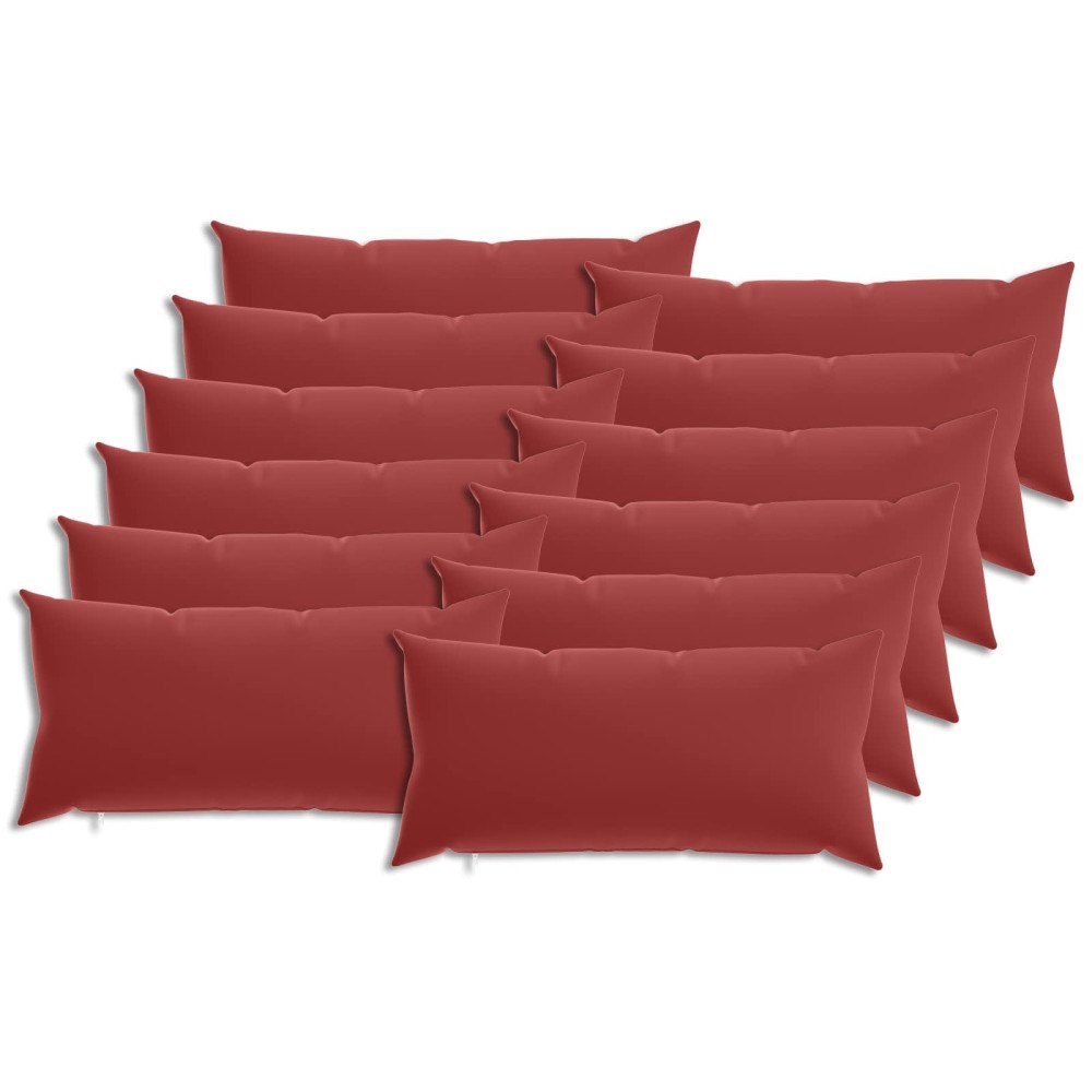 vidaXL Kuddöverdrag 12 st HEERLEN Vinröd 40 x 80 cm Polyester
