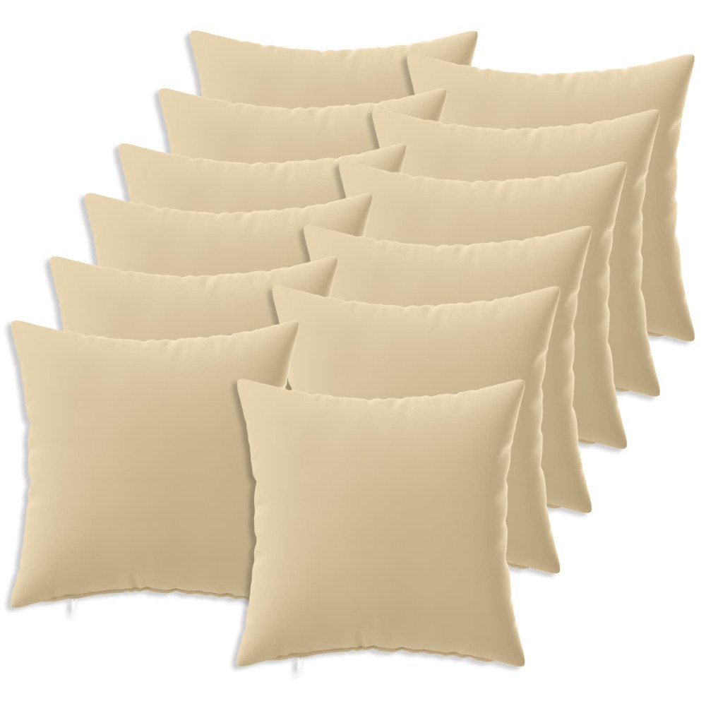 vidaXL Kuddöverdrag 12 st HEERLEN Beige 45 x 45 cm Polyester