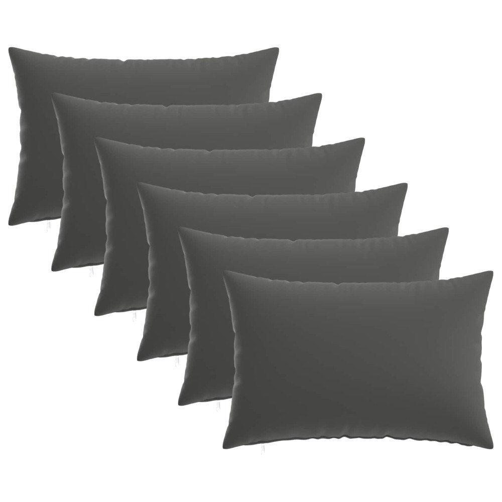 vidaXL Kuddöverdrag 6 st HEERLEN Antracit 50 x 70 cm Polyester