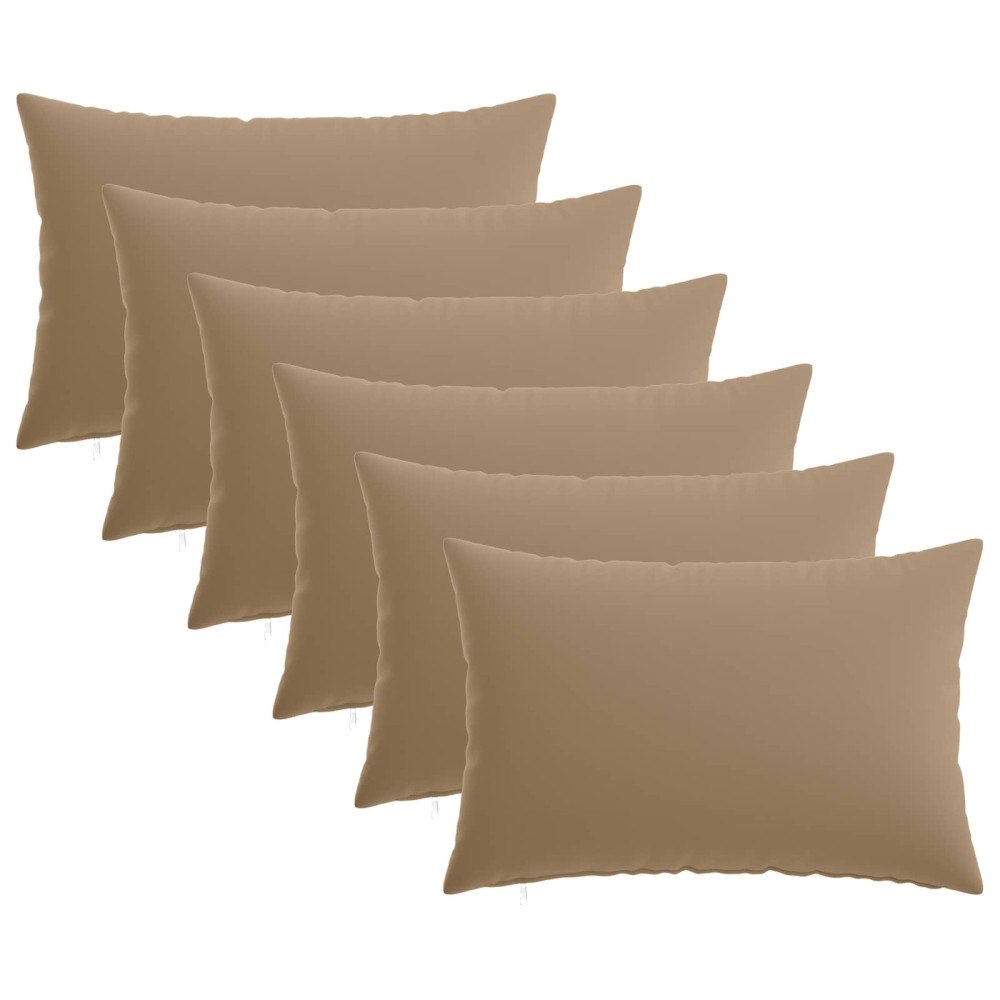 vidaXL Kuddöverdrag 6 st HEERLEN Taupe 50 x 70 cm Polyester