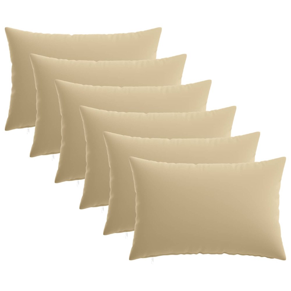 vidaXL Kuddöverdrag 6 st HEERLEN Beige 50 x 75 cm Polyester