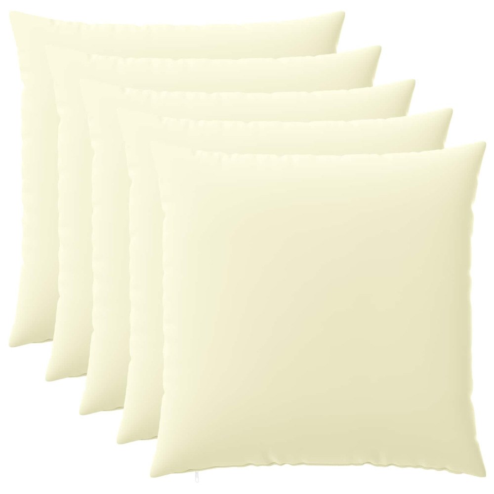 vidaXL Kuddöverdrag 6 st HEERLEN Gräddvit 60 x 60 cm Polyester