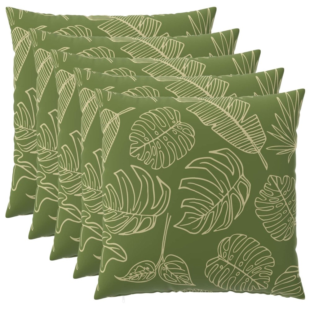 vidaXL Kuddöverdrag 6 st HEERLEN Bladdesign 60 x 60 cm Polyester