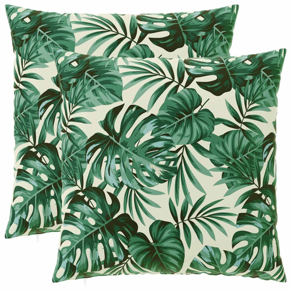 vidaXL Kuddöverdrag 2 st HEERLEN Bladmönster 60 x 60 cm Polyester