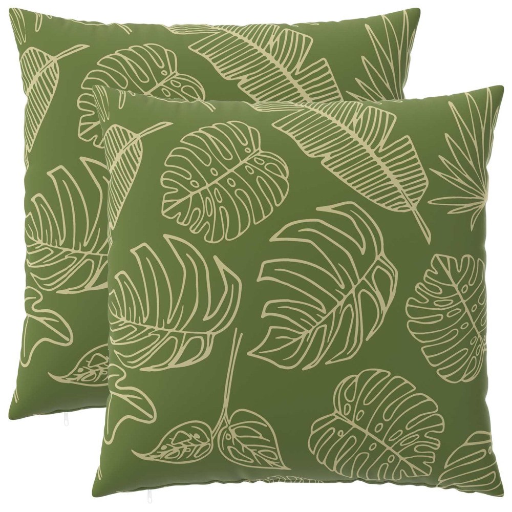 vidaXL Kuddöverdrag 2 st HEERLEN Bladdesign 65 x 65 cm Polyester