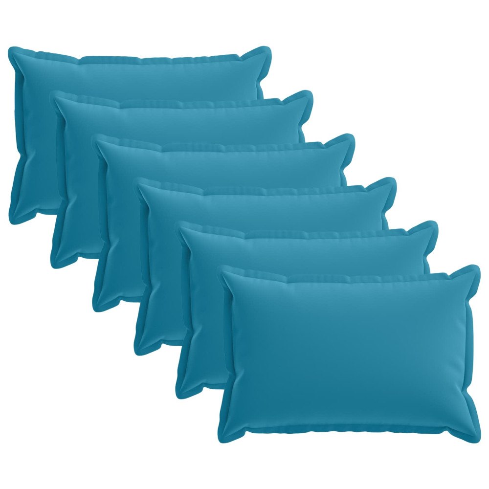 vidaXL Kuddöverdrag 6 st HOUTEN Ljusblå 30 x 50 cm Polyester