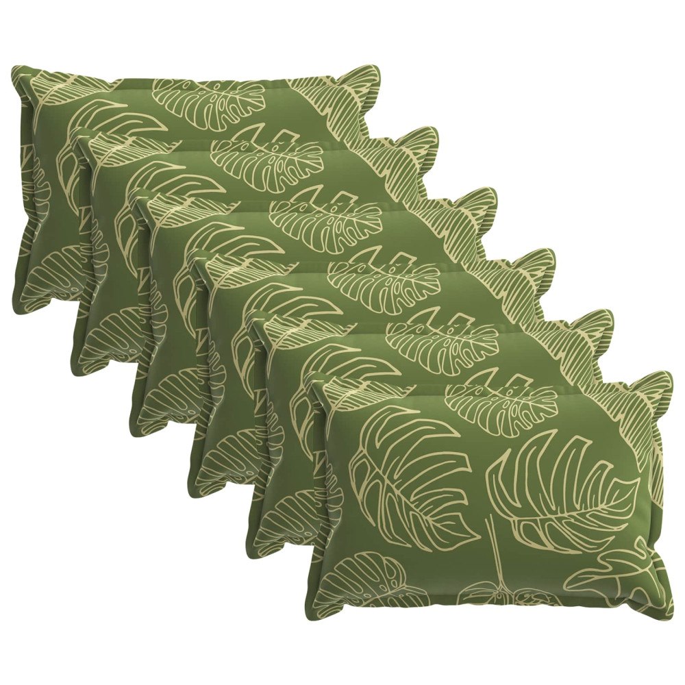 vidaXL Kuddöverdrag 6 st HOUTEN Bladdesign 30 x 50 cm Polyester