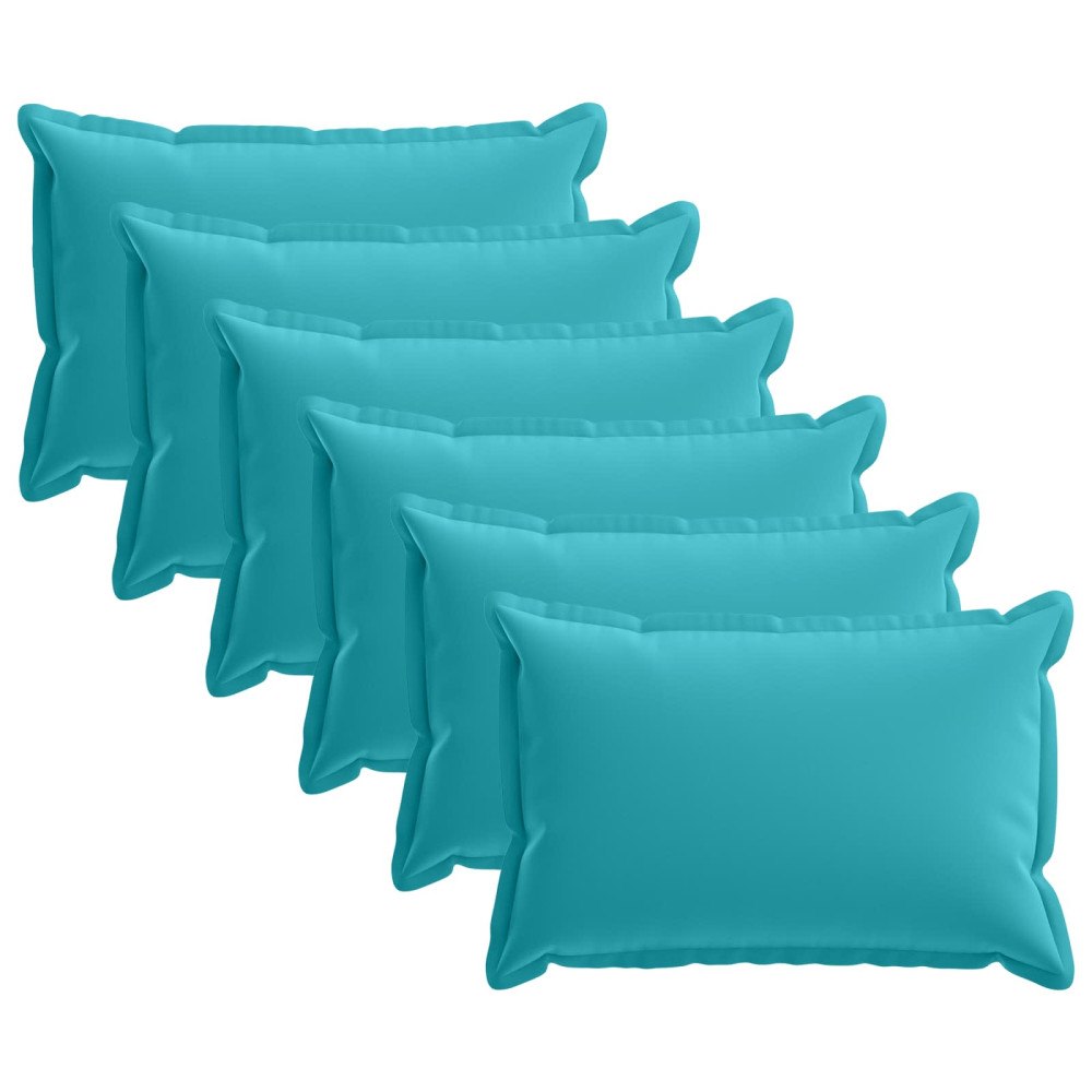vidaXL Kuddöverdrag 6 st HOUTEN Turkos 30 x 50 cm Polyester
