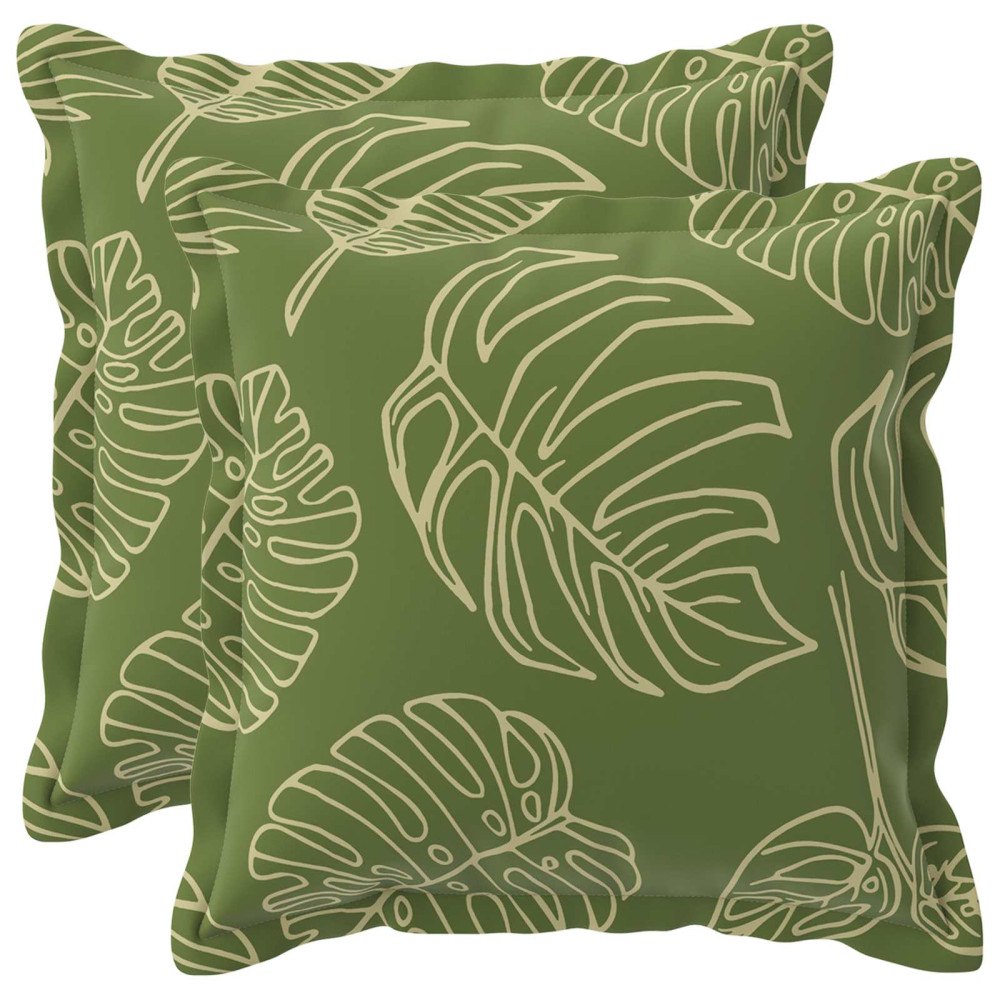 vidaXL Kuddöverdrag 2 st HOUTEN Bladdesign 35 x 35 cm Polyester