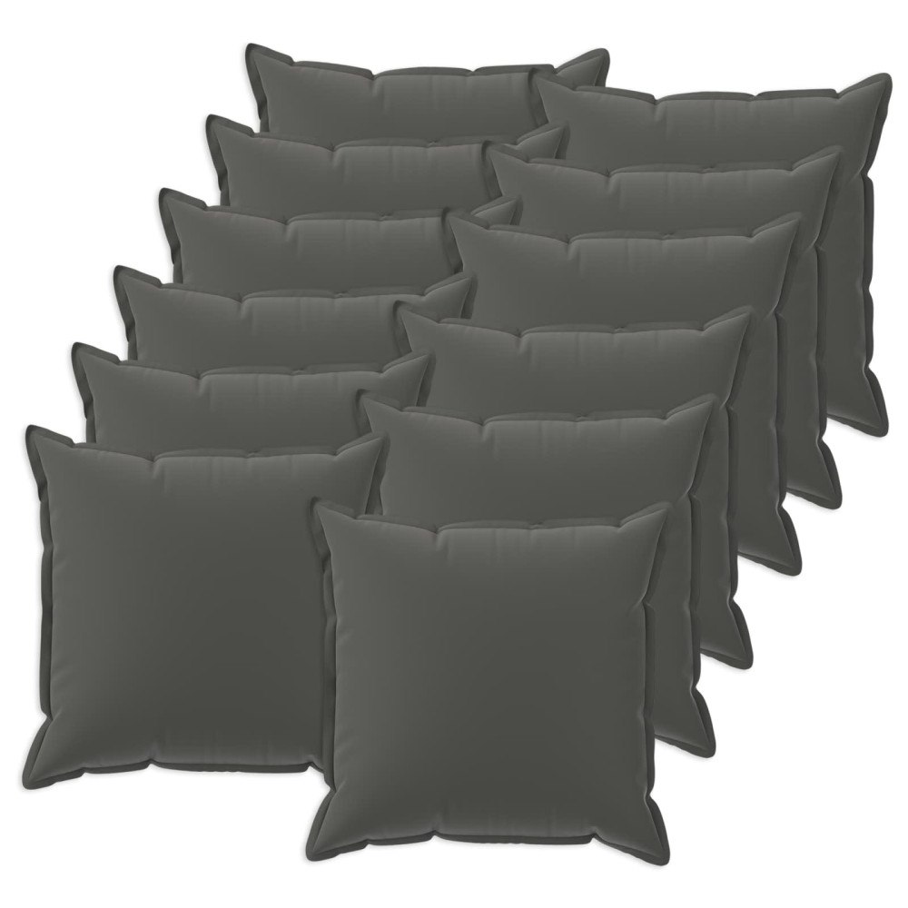 vidaXL Kuddöverdrag 12 st HOUTEN Antracit 40 x 40 cm Polyester