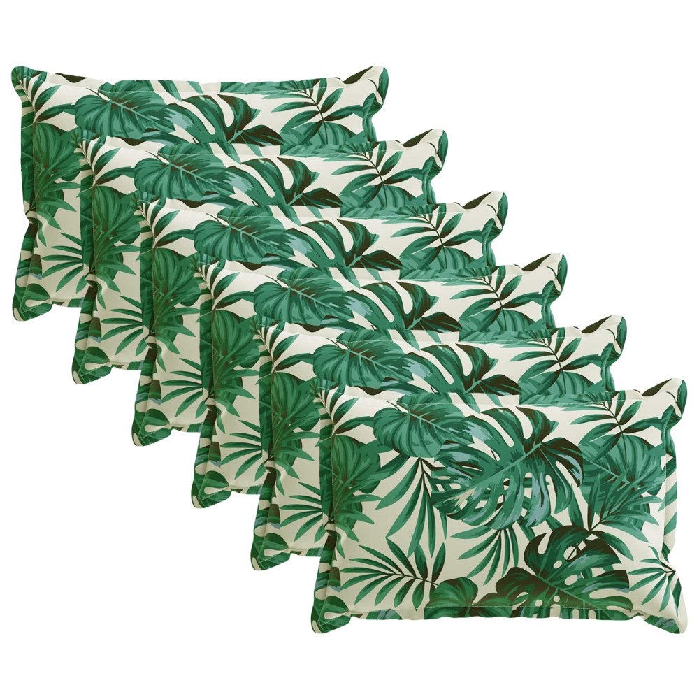 vidaXL Kuddöverdrag 6 st HOUTEN Bladmönster 40 x 60 cm Polyester