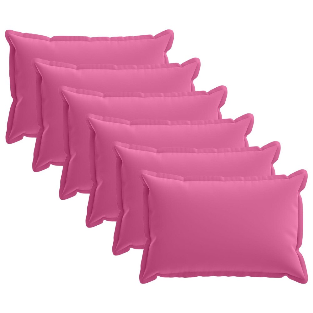 vidaXL Kuddöverdrag 6 st HOUTEN Rosa 40 x 60 cm Polyester