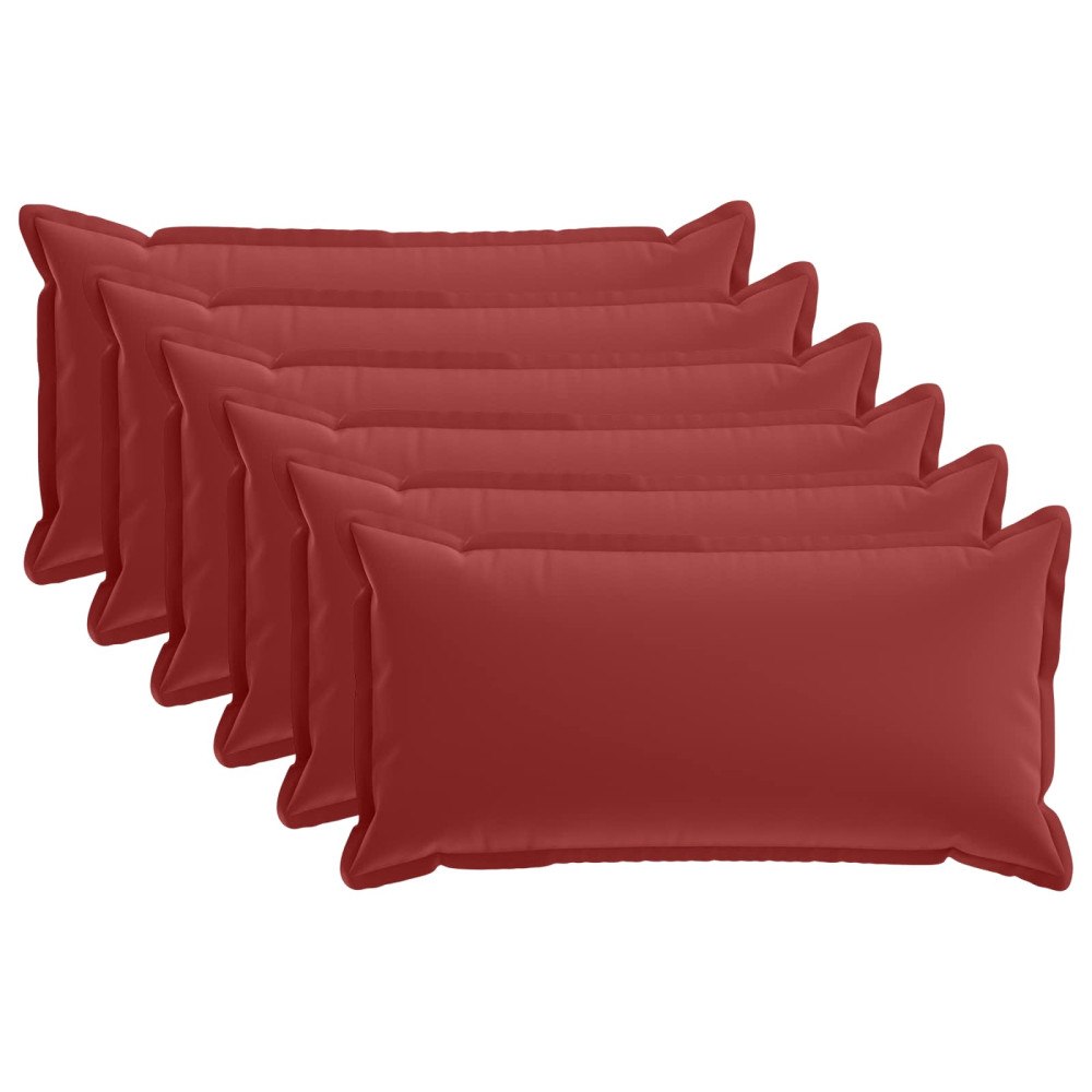 vidaXL Kuddöverdrag 6 st HOUTEN Vinröd 40 x 70 cm Polyester