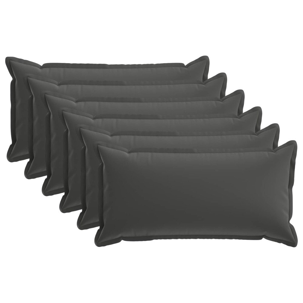 vidaXL Kuddöverdrag 6 st HOUTEN Antracit 40 x 80 cm Polyester