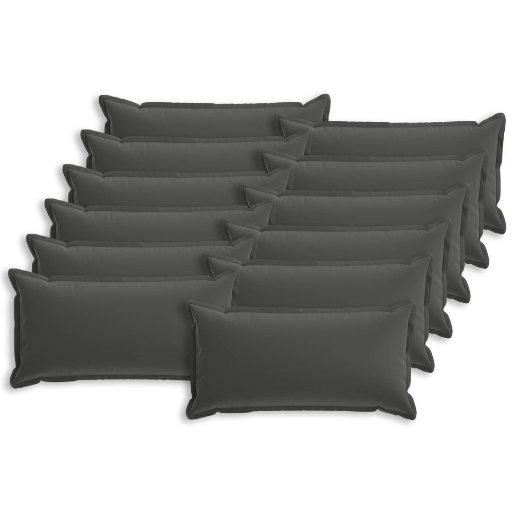 vidaXL Kuddöverdrag 12 st HOUTEN Antracit 40 x 80 cm Polyester