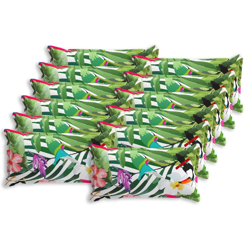 vidaXL Kuddöverdrag 12 st HOUTEN Svart 40 x 80 cm Polyester