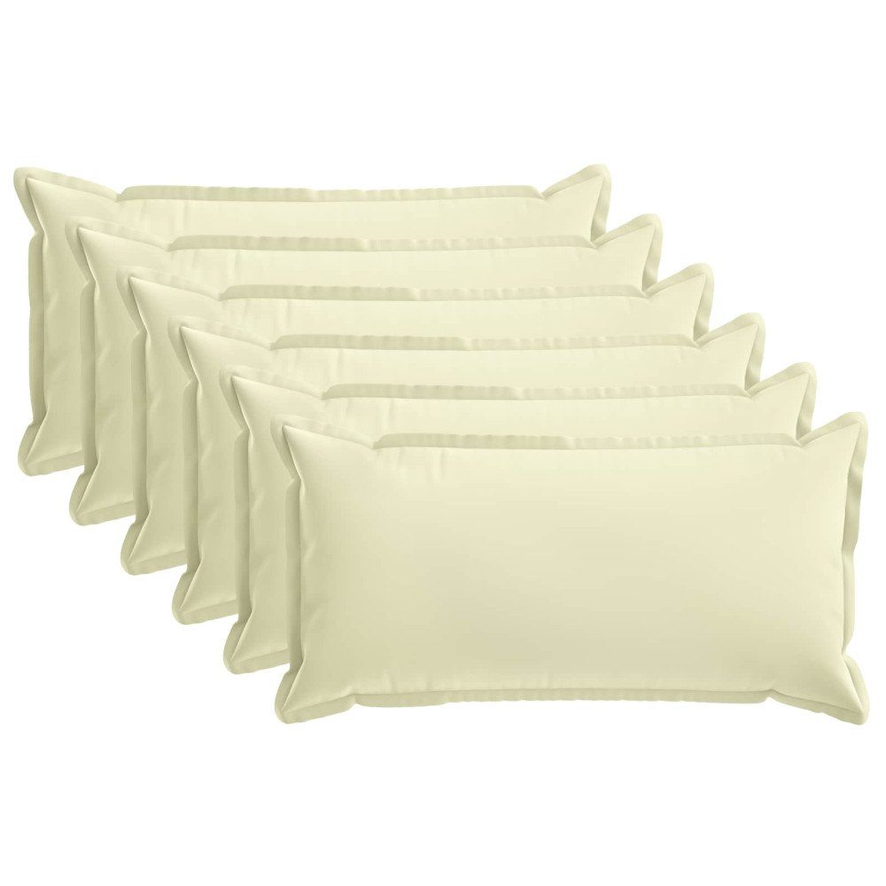 vidaXL Kuddöverdrag 6 st HOUTEN Gräddvit 40 x 80 cm Polyester