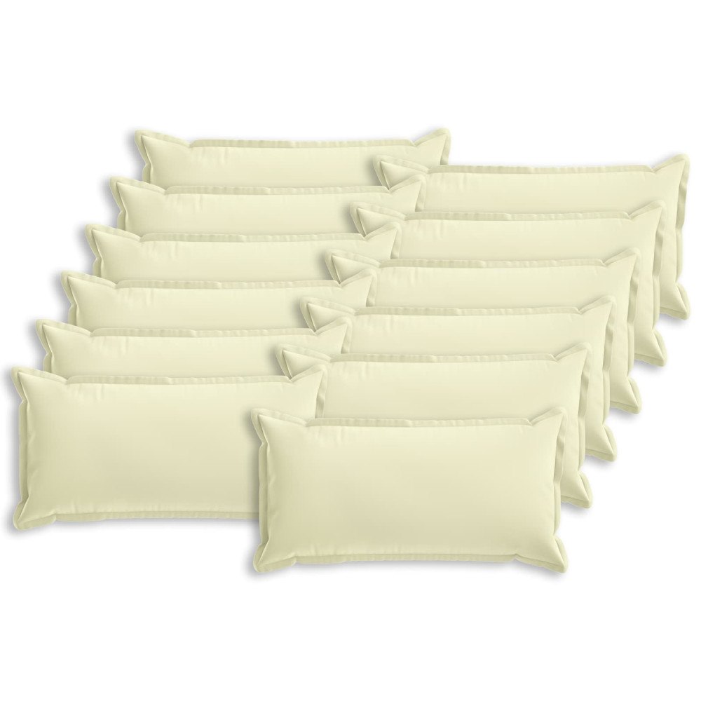 vidaXL Kuddöverdrag 12 st HOUTEN Gräddvit 40 x 80 cm Polyester
