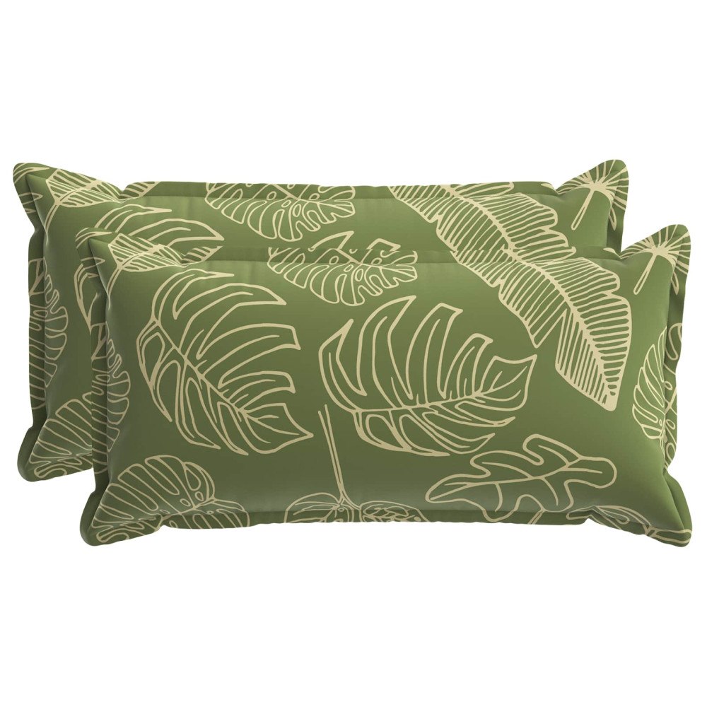 vidaXL Kuddöverdrag 2 st HOUTEN Bladdesign 40 x 80 cm Polyester