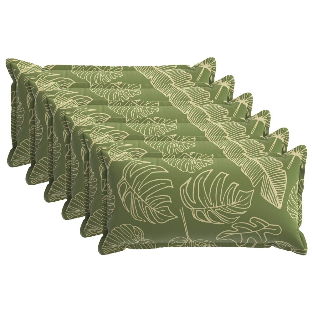 vidaXL Kuddöverdrag 6 st HOUTEN Bladdesign 40 x 80 cm Polyester
