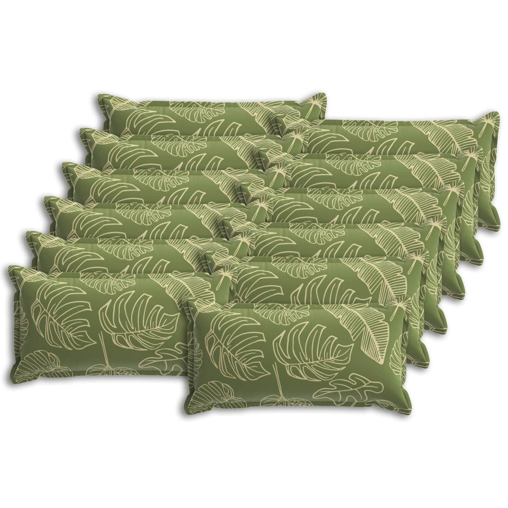 vidaXL Kuddöverdrag 12 st HOUTEN Bladdesign 40 x 80 cm Polyester