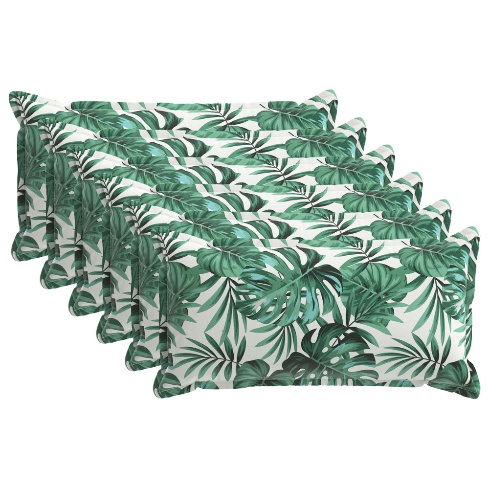 vidaXL Kuddöverdrag 6 st HOUTEN Bladmönster 40 x 80 cm Polyester