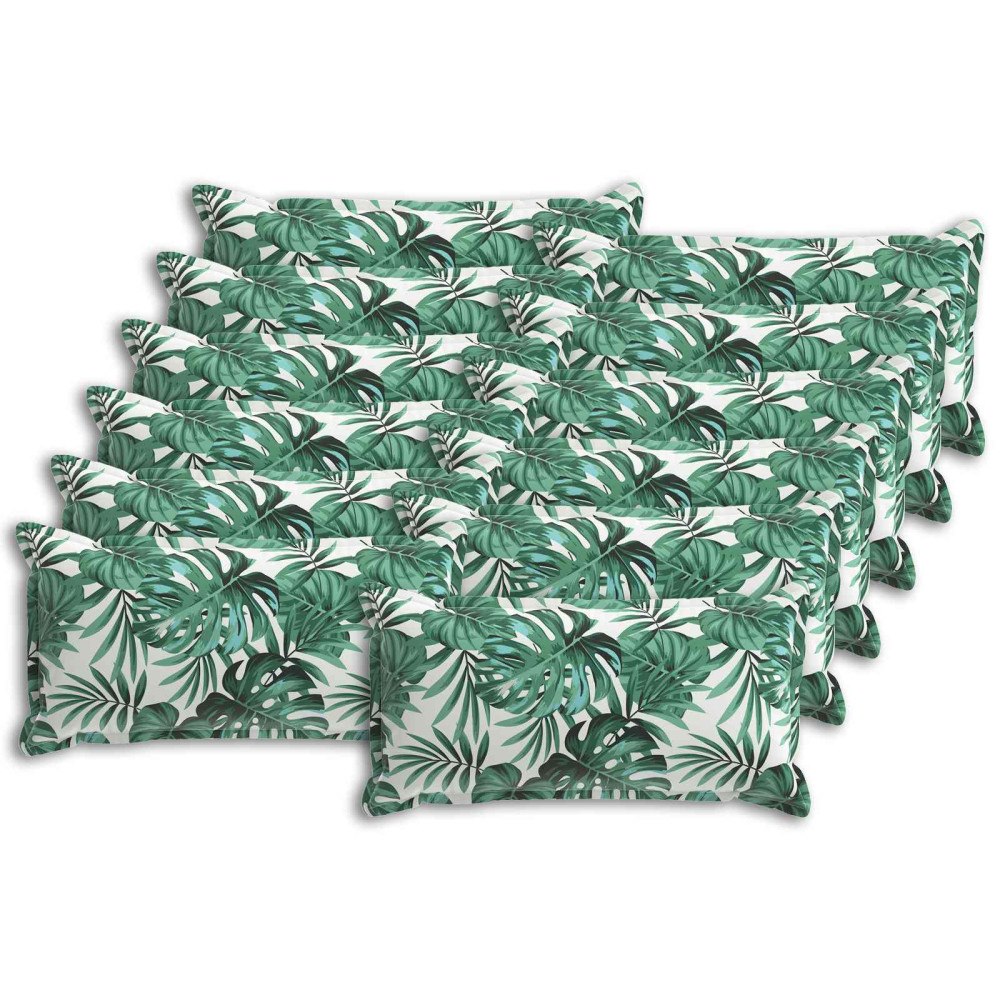 vidaXL Kuddöverdrag 12 st HOUTEN Bladmönster 40 x 80 cm Polyester