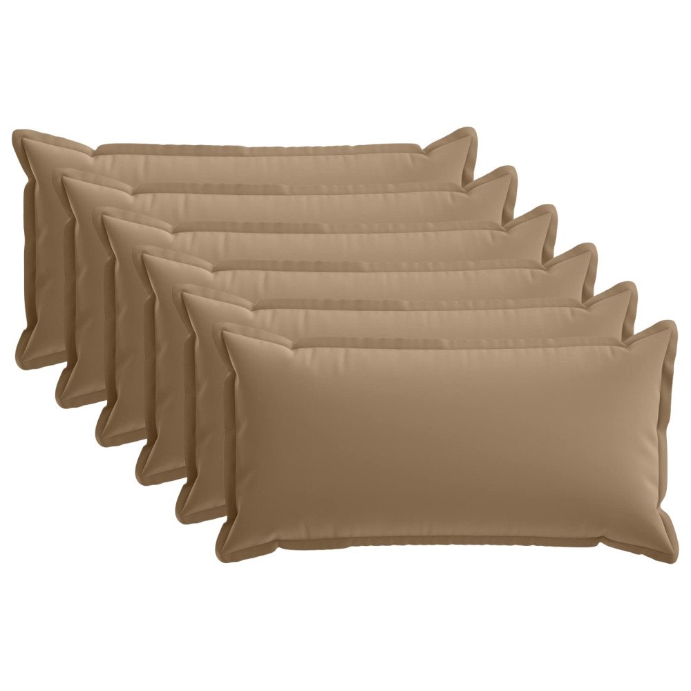 vidaXL Kuddöverdrag 6 st HOUTEN Taupe 40 x 80 cm Polyester