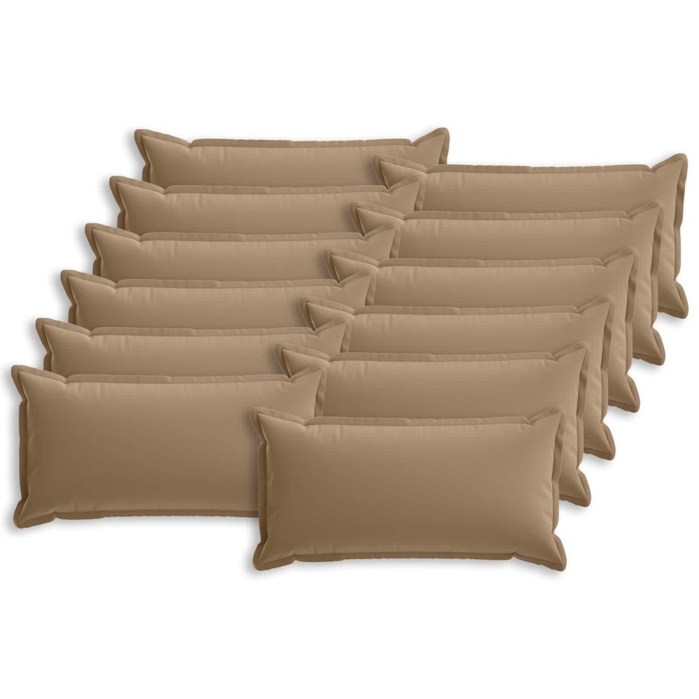 vidaXL Kuddöverdrag 12 st HOUTEN Taupe 40 x 80 cm Polyester