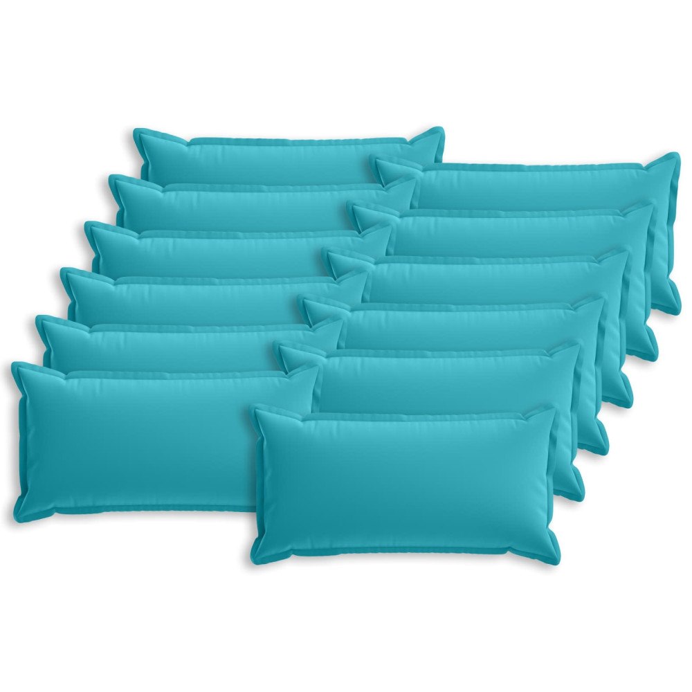 vidaXL Kuddöverdrag 12 st HOUTEN Turkos 40 x 80 cm Polyester