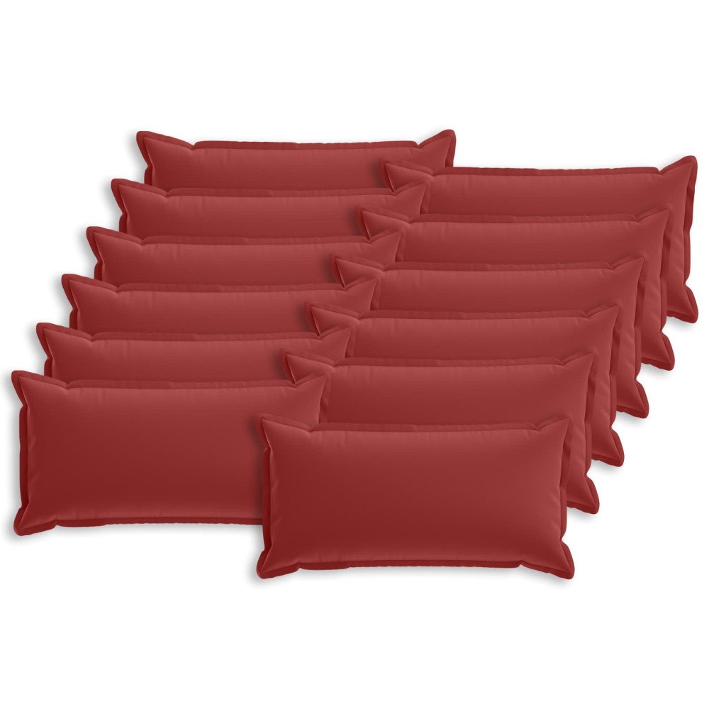 vidaXL Kuddöverdrag 12 st HOUTEN Vinröd 40 x 80 cm Polyester