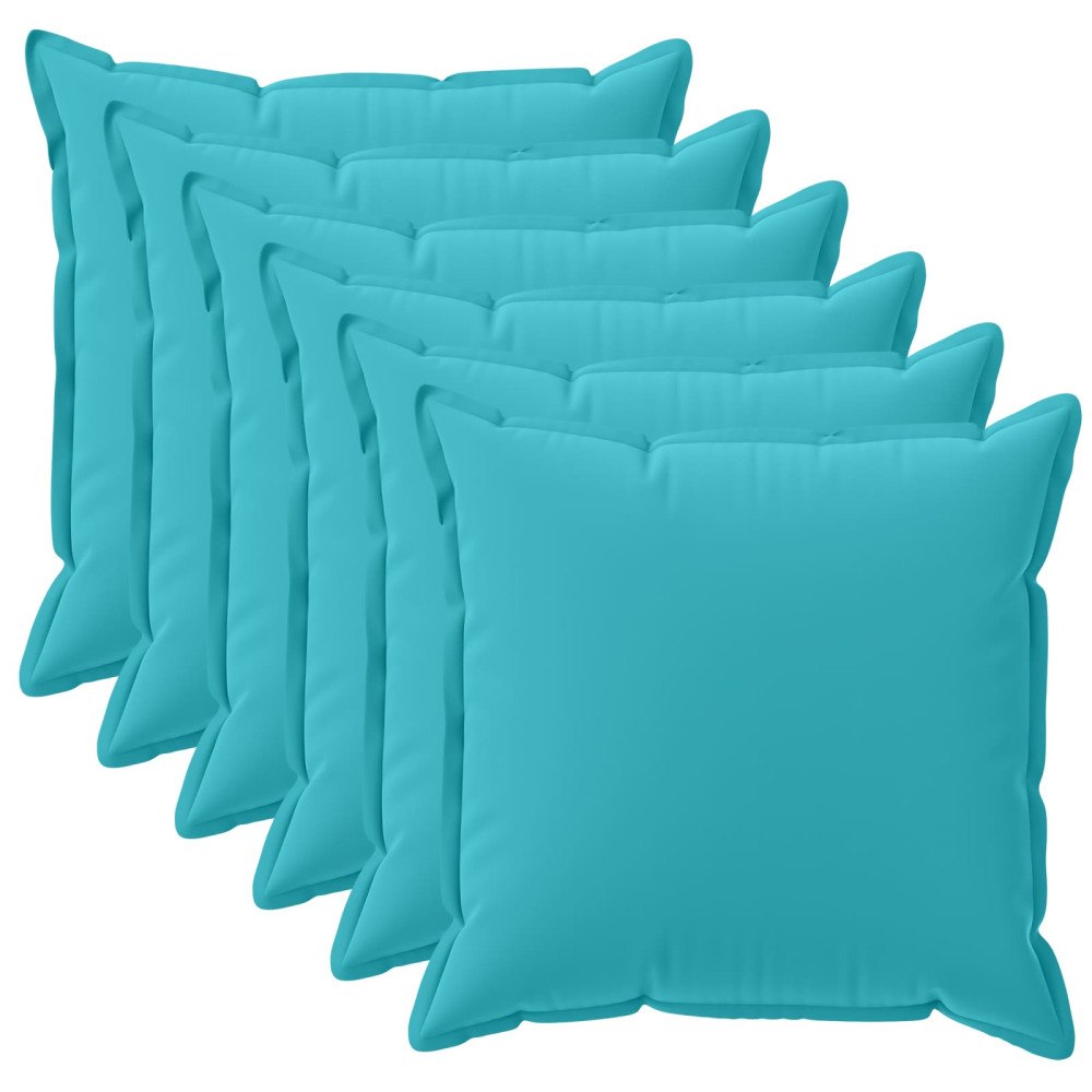 vidaXL Kuddöverdrag 6 st HOUTEN Turkos 50 x 50 cm Polyester