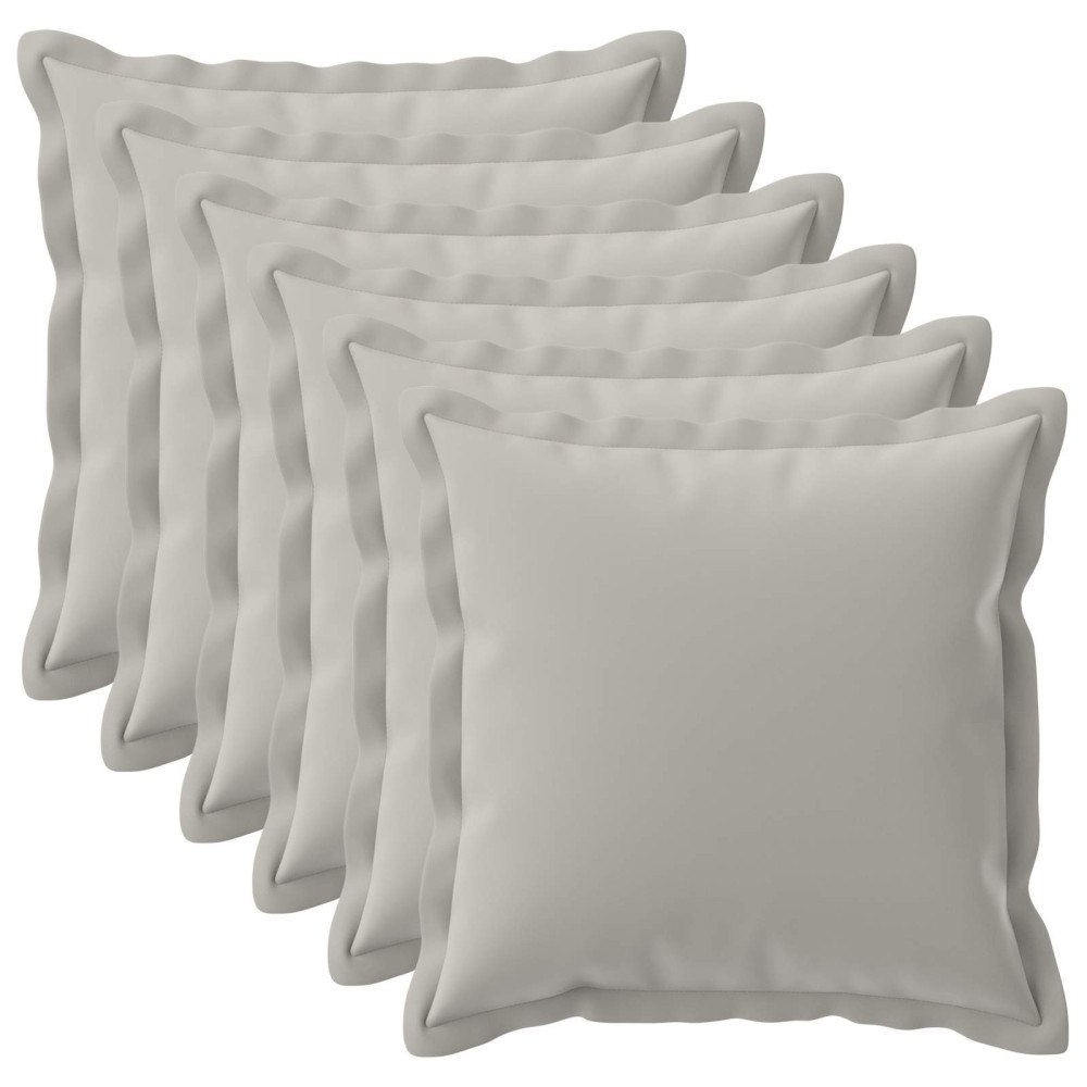 vidaXL Kuddöverdrag 6 st HOUTEN Grå 55 x 55 cm Polyester
