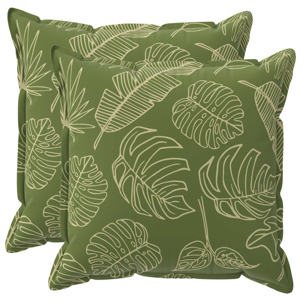 vidaXL Kuddöverdrag 2 st HOUTEN Bladdesign 55 x 55 cm Polyester