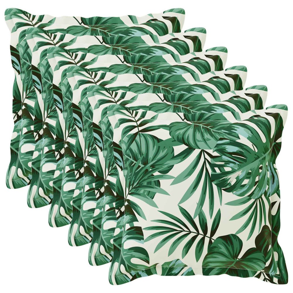 vidaXL Kuddöverdrag 6 st HOUTEN Bladmönster 55 x 55 cm Polyester