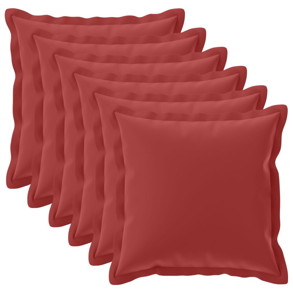vidaXL Kuddöverdrag 6 st HOUTEN Vinröd 55 x 55 cm Polyester
