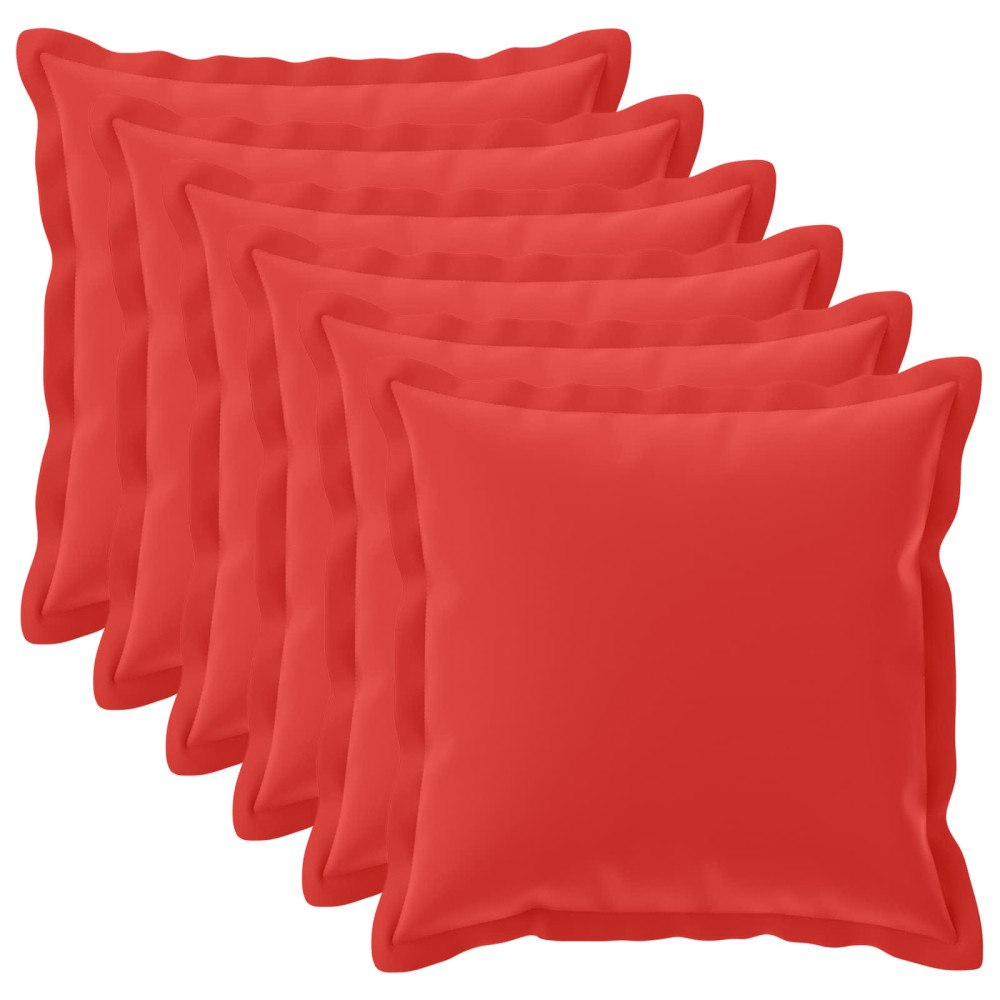 vidaXL Kuddöverdrag 6 st HOUTEN Röd 60 x 60 cm Polyester