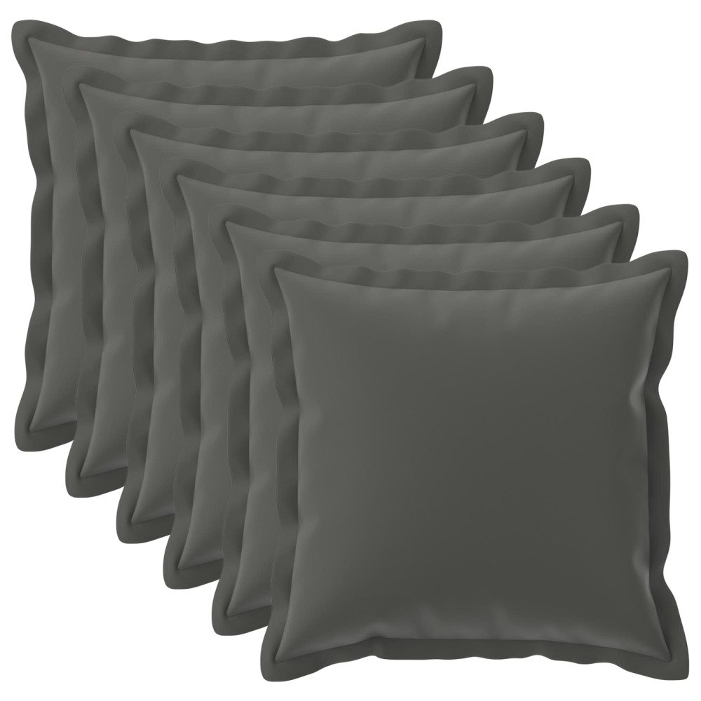 vidaXL Kuddöverdrag 6 st HOUTEN Antracit 70 x 70 cm Polyester