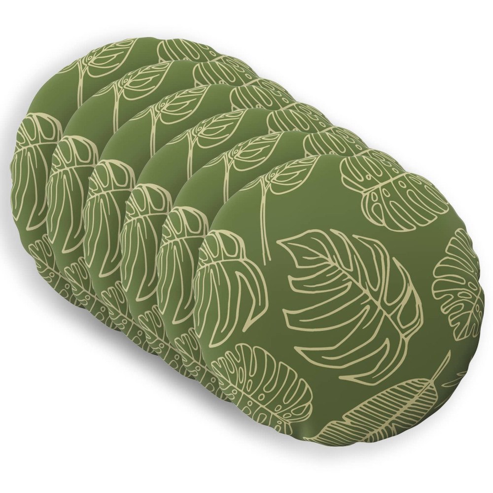 vidaXL Kuddöverdrag 6 st HEERLEN Bladdesign Ø 30 cm Polyester