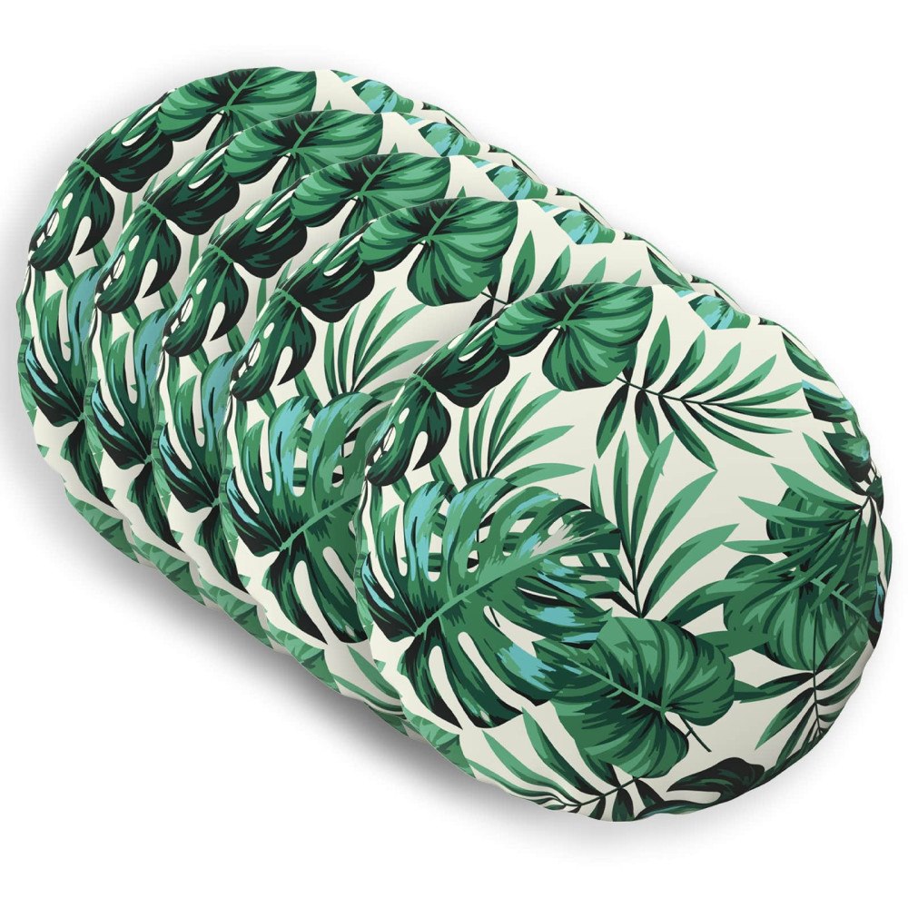 vidaXL Kuddöverdrag 6 st HEERLEN Bladmönster Ø 30 cm Polyester