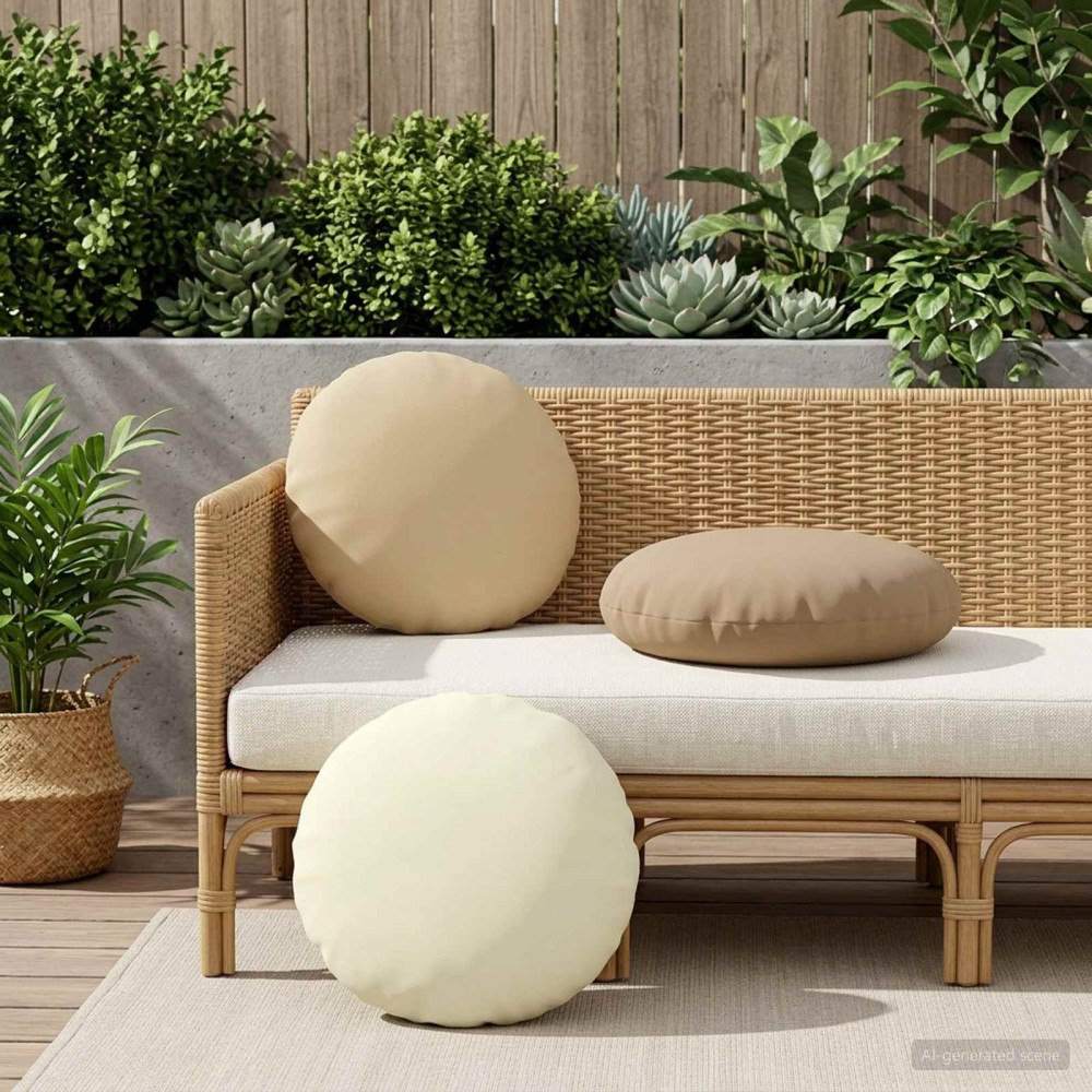 vidaXL Kuddöverdrag 6 st HEERLEN Beige Ø 50 cm Polyester