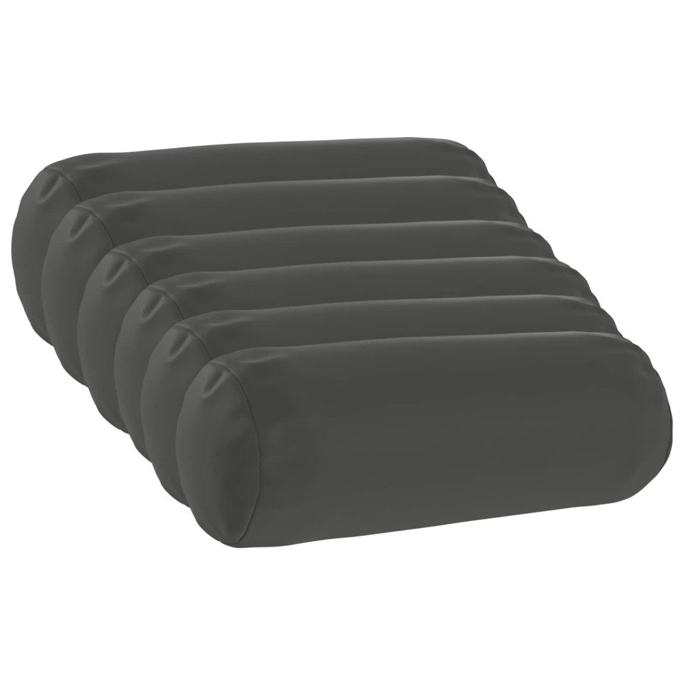 vidaXL Kuddöverdrag 6 st HEERLEN Antracit Ø 15 x 40 cm Polyester