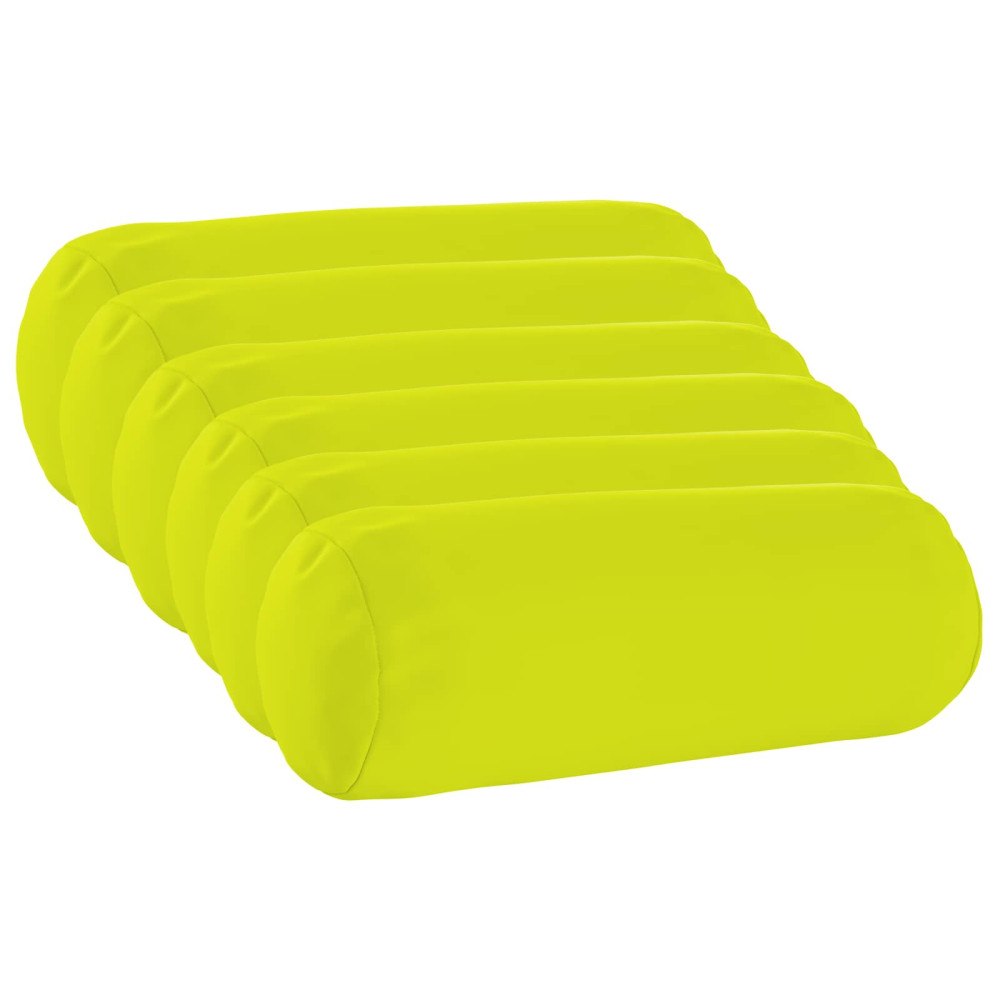 vidaXL Kuddöverdrag 6 st HEERLEN Klart grön. Ø 15 x 40 cm Polyester