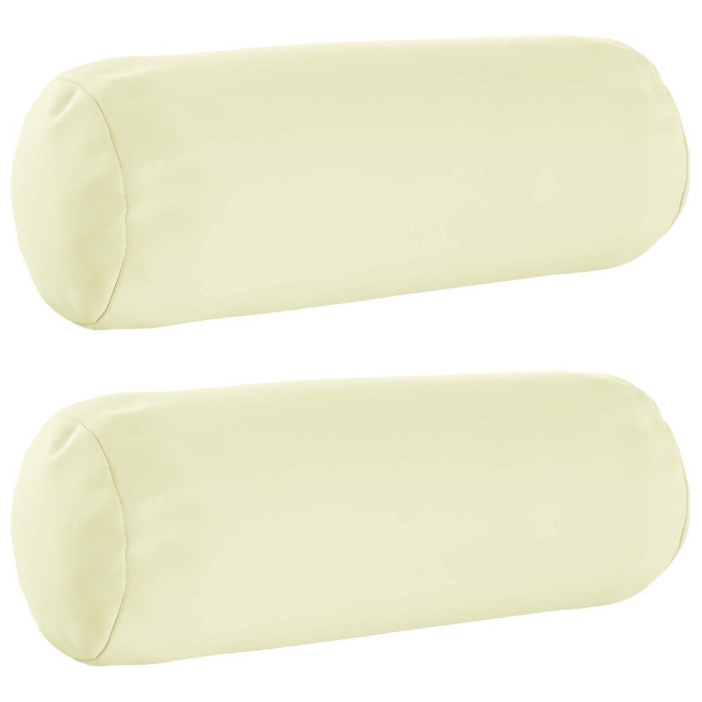 vidaXL Kuddöverdrag 2 st HEERLEN Gräddvit Ø 15 x 40 cm Polyester